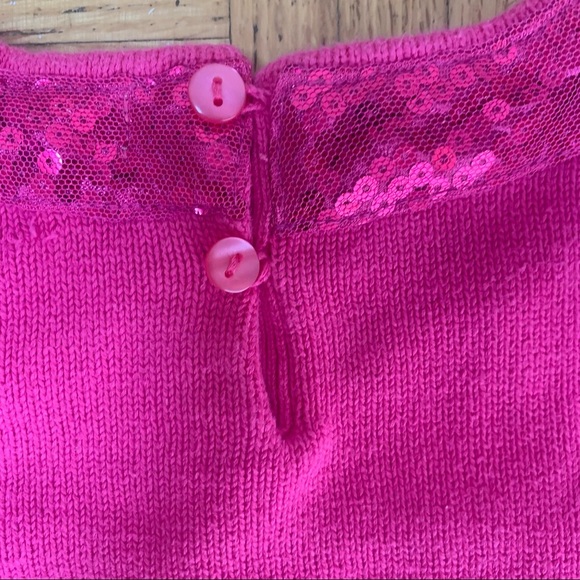 🌟3/$15🌟Maggie & Zoe Baby Girl Barbie Pink Knit Sweater Dress Sequins 6-9M - Picture 9 of 10